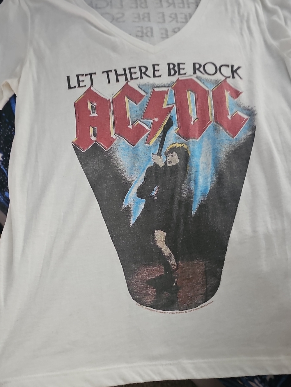 AC/DC White Womens Graphic Tee with Red Logo